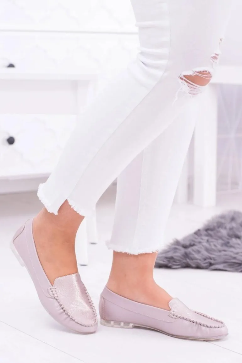 Sergio Leone Mokasyny Damskie Różowe Irmany