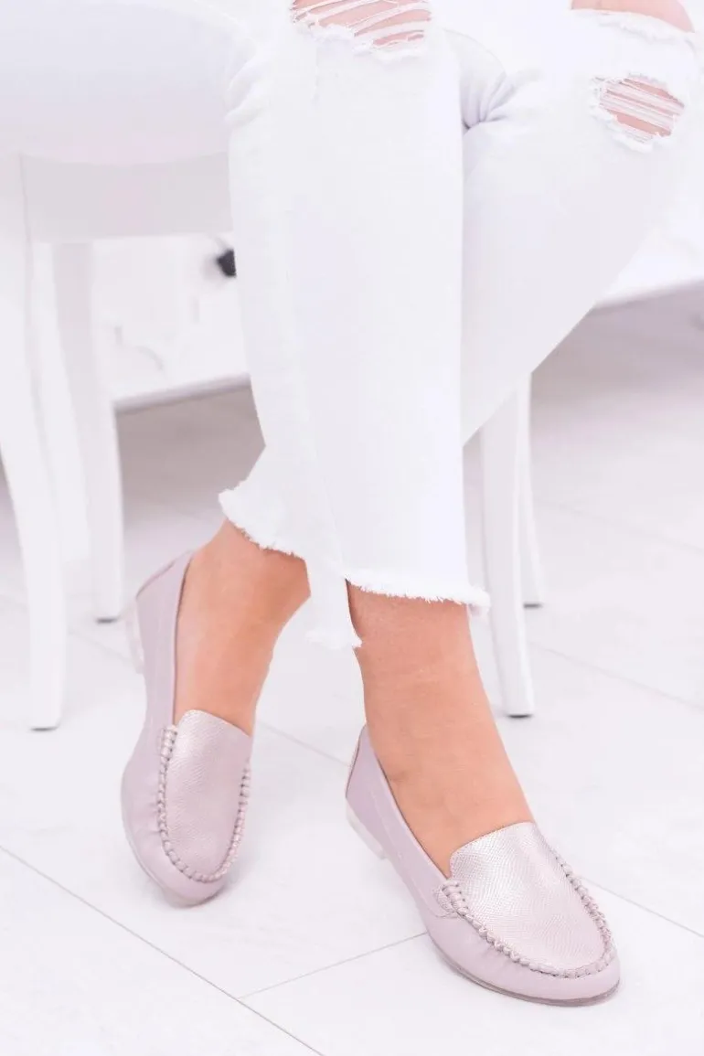 Sergio Leone Mokasyny Damskie Różowe Irmany