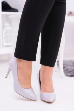 Sergio Leone Perłowe Czółenka Szpilki Szare Feliciana