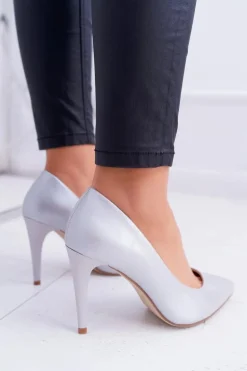 Sergio Leone Perłowe Czółenka Szpilki Srebrne Feliciana