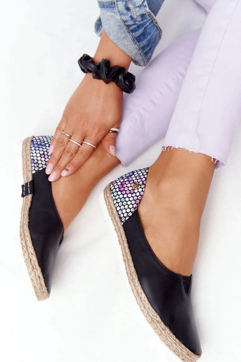 Skórzane Baleriny Maciejka 05056-01 Czarne