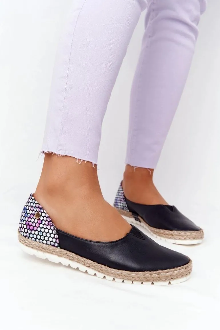 Skórzane Baleriny Maciejka 05056-01 Czarne