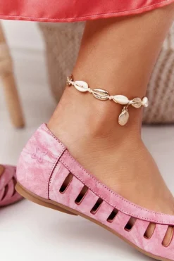 Skórzane Baleriny Maciejka Czerwone 04506-28