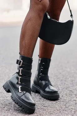 Skórzane Botki Damskie Ocieplane Big Star OO274A256 Czarne