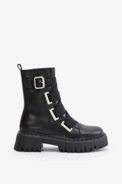 Skórzane Botki Damskie Ocieplane Big Star OO274A256 Czarne