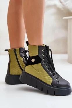 Skórzane Botki Na Platformie Maciejka 06751-01 Czarne