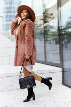 Skórzane Botki Na Słupku Laura Messi Czarne 2262