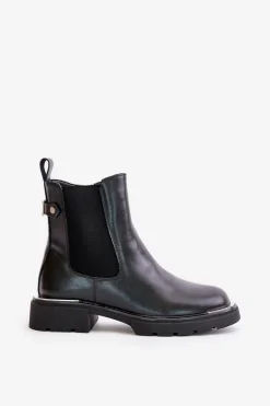 Skórzane Botki Sztyblety Na Zamek GOE OO2N4147-E2 Czarne