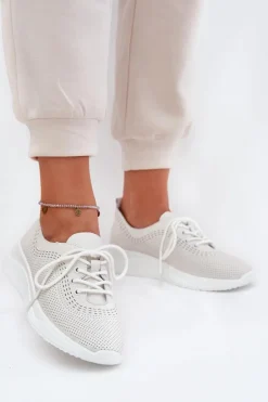 Skórzane Buty Sportowe Damskie Vinceza 41472 Białe