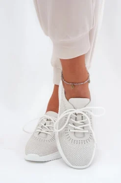 Skórzane Buty Sportowe Damskie Vinceza 41472 Białe