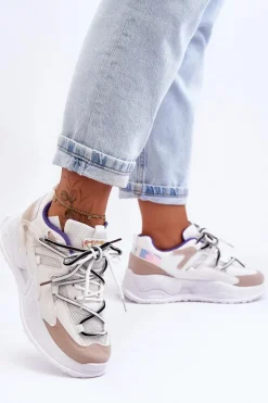 Skórzane Buty Sportowe Na Platformie Białe Sifel