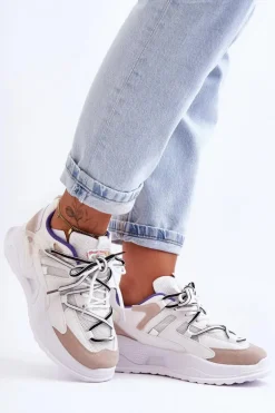 Skórzane Buty Sportowe Na Platformie Białe Sifel