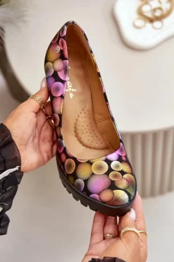 Skórzane Czółenka Na Słupku Maciejka 02629-39 Multikolor