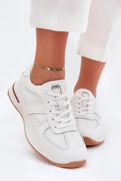 Skórzane Damskie Buty Sportowe Sneakersy Daniel Lopez Just Dare SS2D4042 Białe