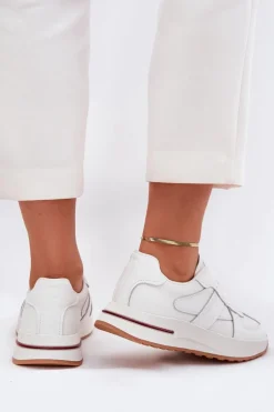 Skórzane Damskie Buty Sportowe Sneakersy Daniel Lopez Just Dare SS2D4042 Białe