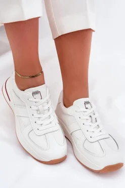 Skórzane Damskie Buty Sportowe Sneakersy Daniel Lopez Just Dare SS2D4042 Białe