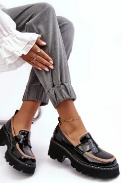 Skórzane Damskie Mokasyny D&A MR870-32 Czarne