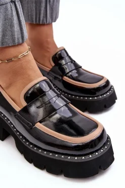 Skórzane Damskie Mokasyny D&A MR870-32 Czarne