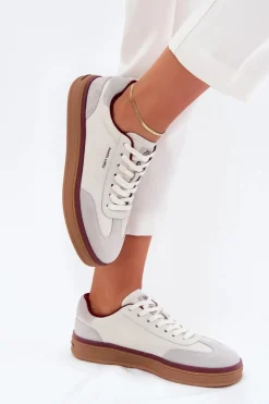 Skórzane Damskie Sneakersy Daniel Lopez Just Dare SS2D4008 Biało-Szare