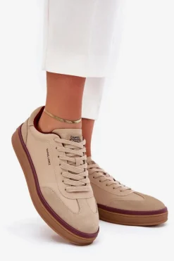 Skórzane Damskie Sneakersy Daniel Lopez Just Dare SS2D4007 Beżowe