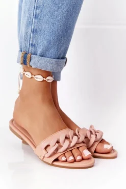 Skórzane Klapki Z Łańcuchem Camel Step By Step