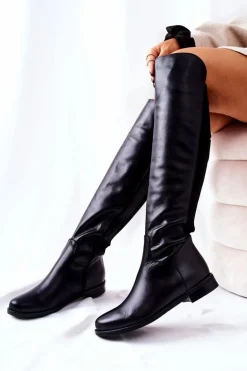 Skórzane Kozaki Laura Messi Czarne 2293