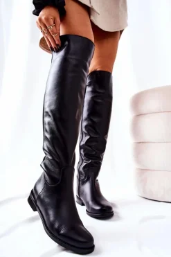 Skórzane Kozaki Laura Messi Czarne 2293