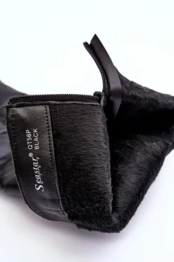 Skórzane Kozaki Na Szpilce Przed Kolano Czarne Serpens