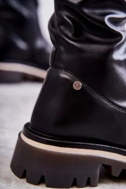 Skórzane Kozaki Za Kolano GOE KK2N4024 Czarne