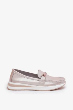 Skórzane Mokasyny Damskie S.Barski GR51-598 Perłowy Róż