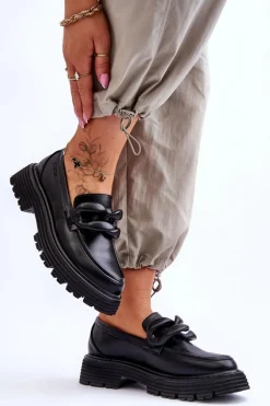 Skórzane Mokasyny Półbuty Big Star LL274580 Czarne