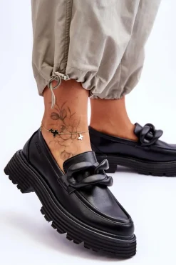 Skórzane Mokasyny Półbuty Big Star LL274580 Czarne