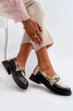 Skórzane Mokasyny Półbuty Damskie Maciejka 06493-01 Czarne