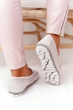 Skórzane Mokasyny RIO FLORE Eco-Friendly Beżowe