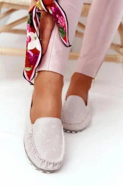 Skórzane Mokasyny RIO FLORE Eco-Friendly Beżowe