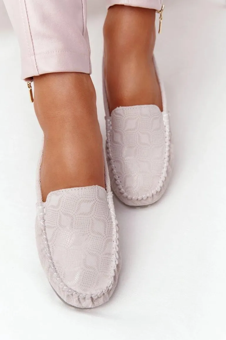 Skórzane Mokasyny RIO FLORE Eco-Friendly Beżowe