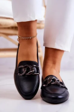 Skórzane Mokasyny Sergio Leone MK739 Czarne