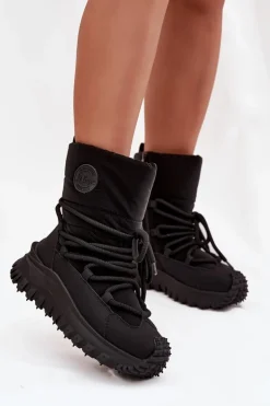 Skórzane Śniegowce Na Platformie Lee Cooper LCJ-25-12-3660 Czarne