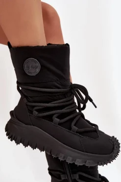 Skórzane Śniegowce Na Platformie Lee Cooper LCJ-25-12-3660 Czarne