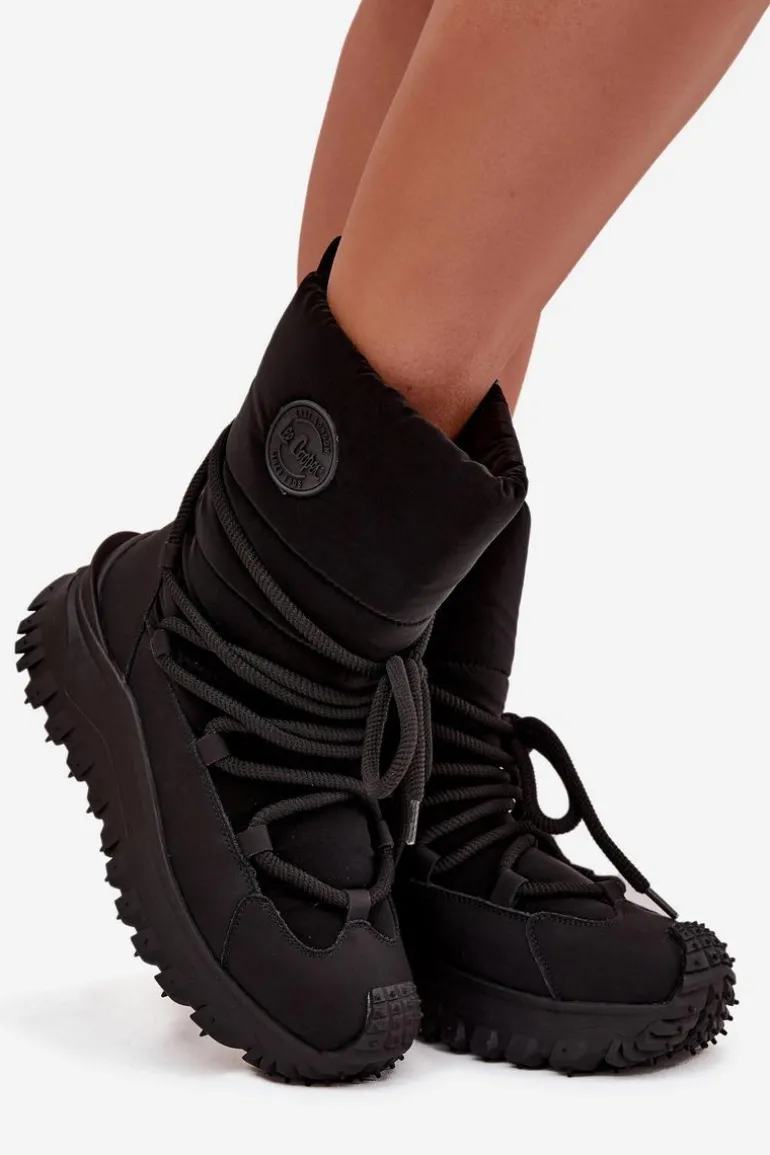 Skórzane Śniegowce Na Platformie Lee Cooper LCJ-25-12-3660 Czarne