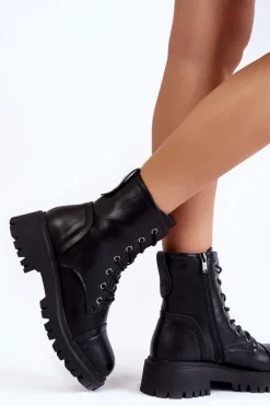 Skórzane Ocieplane Botki Glany La.Fi 250044B-PU Czarne