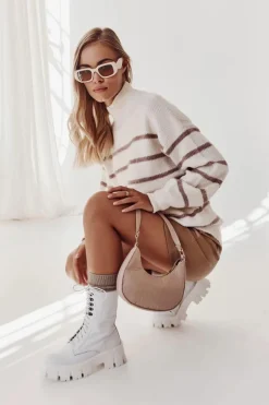 Skórzane Ocieplane Botki GOE KK2N4012 Białe