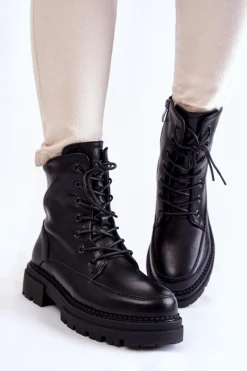 Skórzane Ocieplane Botki La.Fi 250009B-QN Czarne