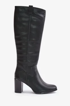 Skórzane Ocieplane Kozaki Na Słupku Sergio Leone KZ230-S Czarne