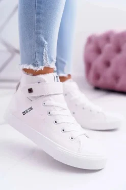 Skórzane Ocieplane Trampki BIG STAR V274541FW Białe