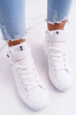 Skórzane Ocieplane Trampki BIG STAR V274541FW Białe