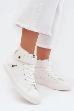 Skórzane Ocieplane Trampki BIG STAR V274541FW Białe