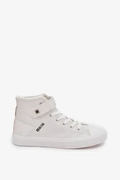 Skórzane Ocieplane Trampki BIG STAR V274541FW Białe