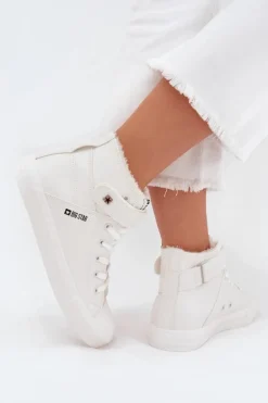 Skórzane Ocieplane Trampki BIG STAR V274541FW Białe