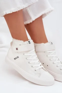Skórzane Ocieplane Trampki BIG STAR V274541FW Białe